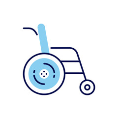 Wheelchair related vector line icon. Isolated on white background. Vector illustration. Editable stroke