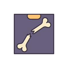X-ray related vector line icon. Isolated on white background. Vector illustration. Editable stroke