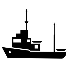 silhouette of ship,boat element,modern ship icon