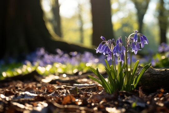 Photograph Of Bluebell Natural Light, Generative AI