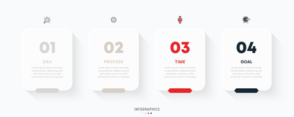 Vector Infographic label design template with icons and 4 options or steps. Can be used for process diagram, presentations, workflow layout, banner, flow chart, info graph.