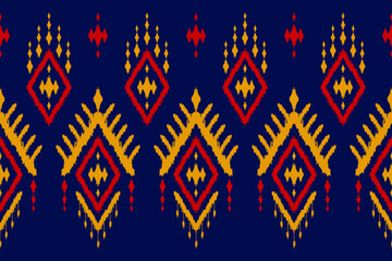 Abstract ethnic pattern art. Ikat seamless pattern traditional. American, Mexican style. Design for background, wallpaper, vector illustration, fabric, clothing, carpet, textile, batik, embroidery.