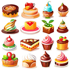 Birthday cakes set