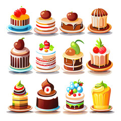 Birthday cakes set