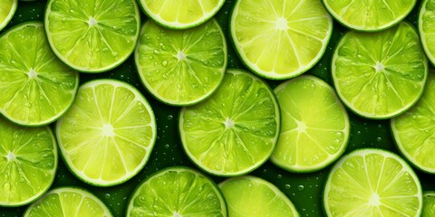 Lime slices background. Generative AI image