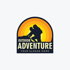 Mountain adventure badge logo