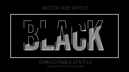 Fotobehang black editable text effect style, EPS editable text effect © soulgie