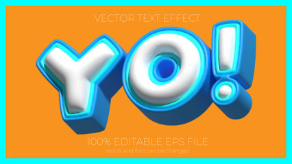 Yes editable text effect style, EPS editable text effect