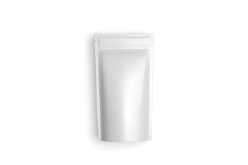 White paper zipper bag packaging. 3d rendering