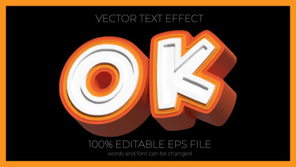 OK editable text effect style, EPS editable text effect