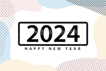 2024年（令和6年）のバナー HAPPY NEW YEAR ベクターイラスト