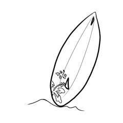 surfing board handdrawn illustration
