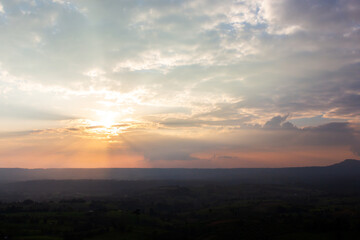 colorful dramatic sky with cloud at sunset.beautiful sky with clouds background