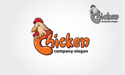 Chicken Vector Logo Template. Simple, clean and modern Chicken and Poultry Farm logo illustration.