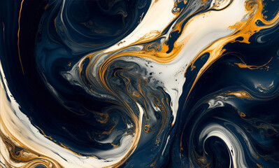 Venus Nuances, Blue White and Yellow Waves Abstract Background, generative ai