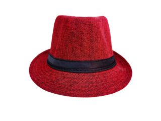 red vintage straw hat for men beach hat PNG transparent