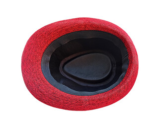 red vintage straw hat for men beach hat PNG transparent
