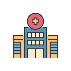 Hospital Building related vector icon. Hospital sign. Isolated on white background. Editable vector illustration
