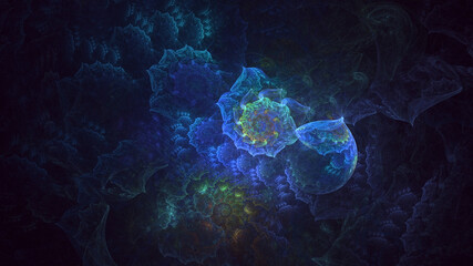 3D rendering abstract technology fractal background