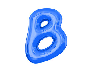 Letter B Blue Balloons 3D