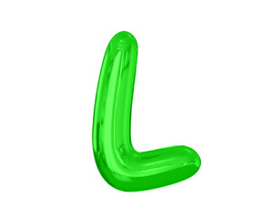 Letter L Green Balloons 3D