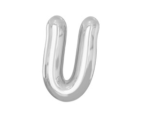 Letter U Balloons Silver