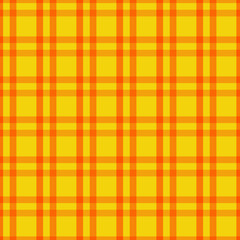 Gingham seamless pattern.Orange background texture. Checked tweed plaid repeating wallpaper. Fabric design.