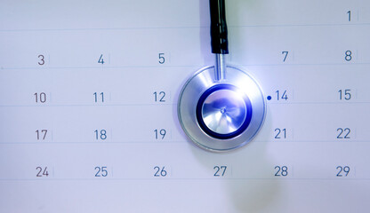 Medical examination appointment and calendar planning for health check-up 