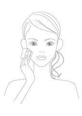 スキンケアをする女性