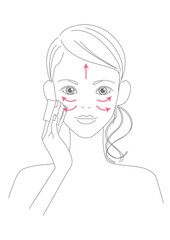 スキンケアをする女性