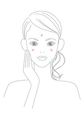 スキンケアをする女性