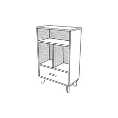 Cabinet icon line minimalist interior design, illustration vector Design Template, suitable for your company