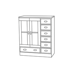 Shelf interior simple line minimalist design, illustration vector Design Template, suitable for your company