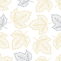 Golden leaves background. Luxury Floral art deco. Golden natural seamless vector seamless patterns design.
