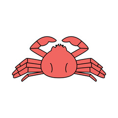 sea life illustration. Simple crab design.
