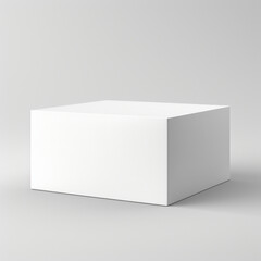 blank white box mockup on gray white background