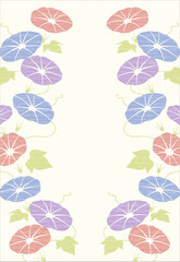 Fototapeta premium 朝顔の背景イラスト素材 ベクター 花 夏イメージ フレーム