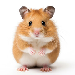 Syrian hamster on a white background