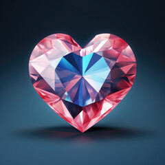 Naklejka na ściany i meble heart shaped diamond on black background