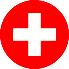 round Swiss flag of Switzerland