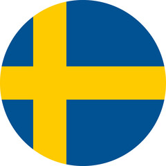 round Swedish flag of Sweden