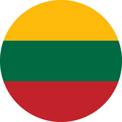 round Lithuanian flag of Lithuania