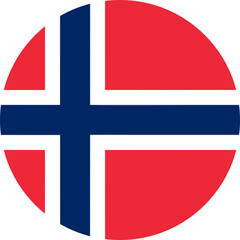 round Norwegian flag of Norway