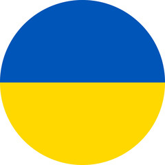 round Ukrainian flag of Ukraine - obrazy, fototapety, plakaty