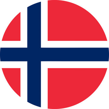 round Norwegian flag of Norway