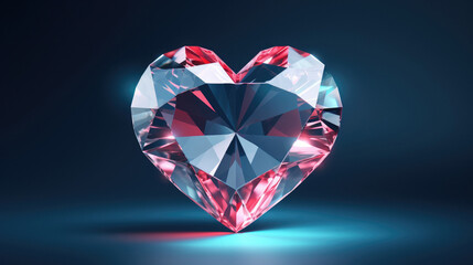 heart shaped diamond on black background