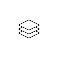three layers icon. Element of geometric figure for mobile concept and web apps. Thin line three layers icon can be used for web and mobile on white background