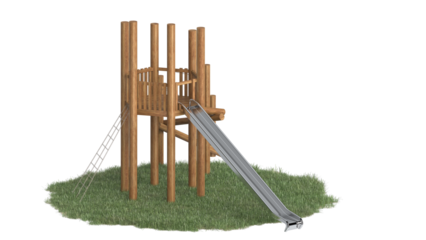 wooden slide playground