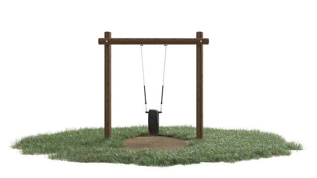 playground tripod swings on grass