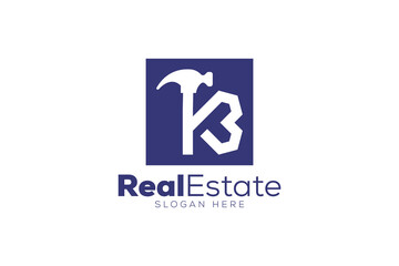 Letter k 3 Real Estate logo design vector template